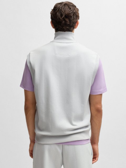 Светло-серый жилет BOSS из смеси хлопка: фото 3 - Invogue