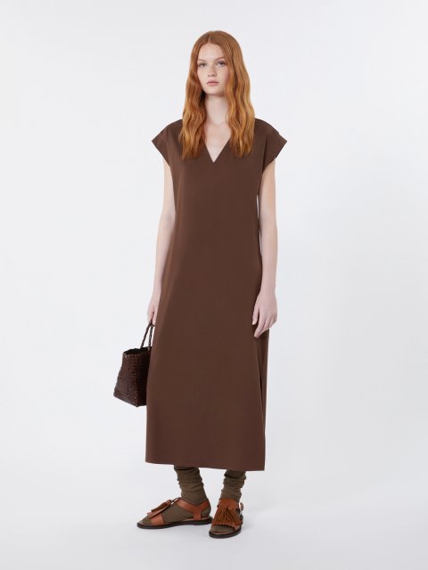 Шоколадна сукня Weekend Max Mara з віскози, ліоцелу та поліаміду: фото 1 - Invogue