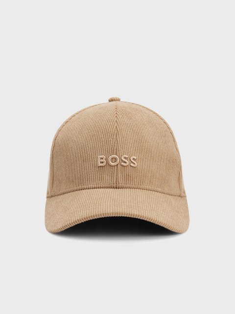 Бежевая кепка BOSS с логотипом: фото - Invogue