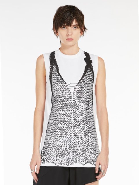 Білий топ SPORTMAX з принтом: фото 1 - Invogue