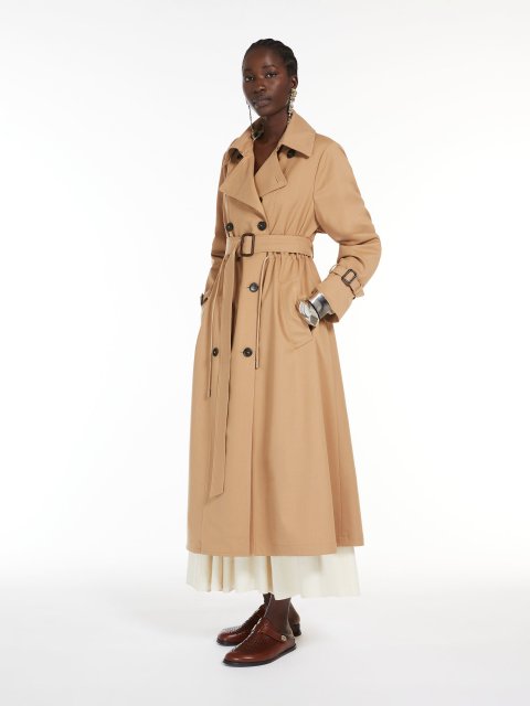 Темно-бежевий плащ WEEKEND MAX MARA з суміші вовни: фото 4 - Invogue