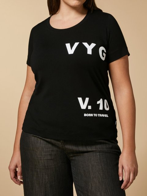 Чорна футболка MARINA RINALDI : фото 1 - Invogue