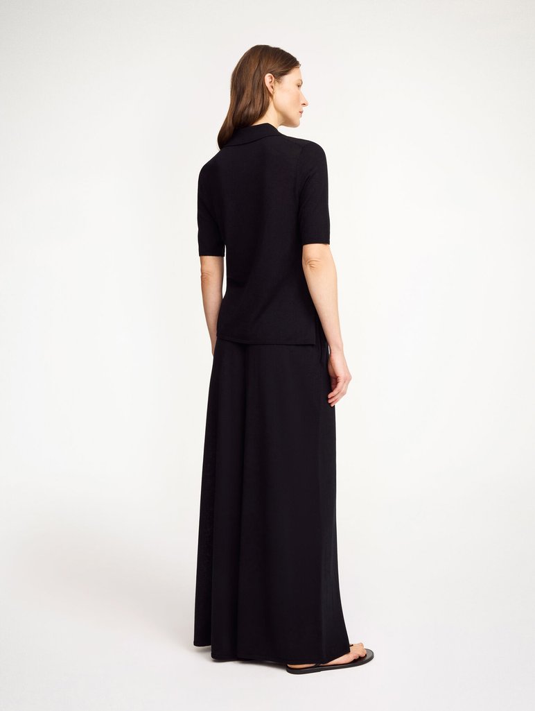 Чорна блуза BY MALENE BIRGER з суміші вовни та шовку: фото 2 - Invogue
