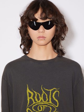 Сіра футболка Acne Studios з принтом: фото 3 - Invogue