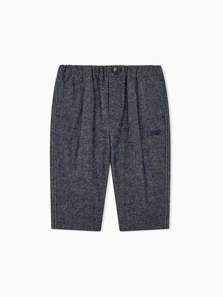 Синие брюки Emporio Armani из полиэстера и шерсти: фото - Invogue