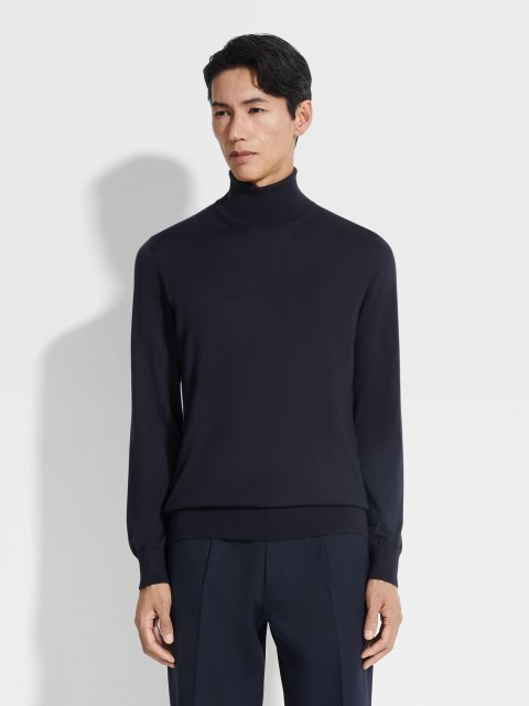 Темно-синій светр ZEGNA з кашеміру та шовку: фото 3 - Invogue