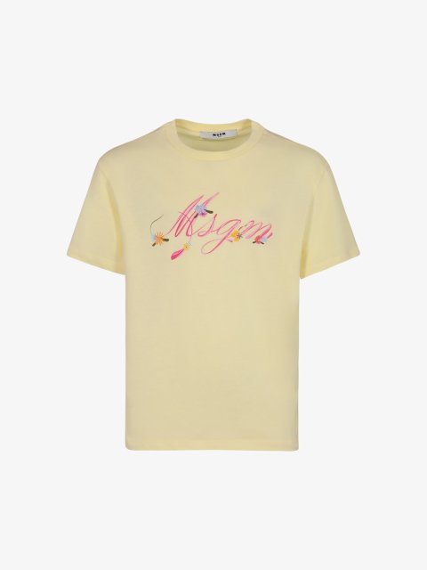Жовта футболка MSGM з бавовни: фото - Invogue