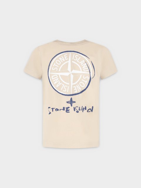 Бежева футболка Stone Island з бавовни: фото 1 - Invogue