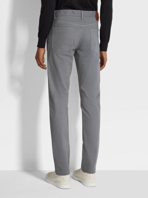 Джинси Zegna з еластичної бавовни сірі: фото 3 - Invogue