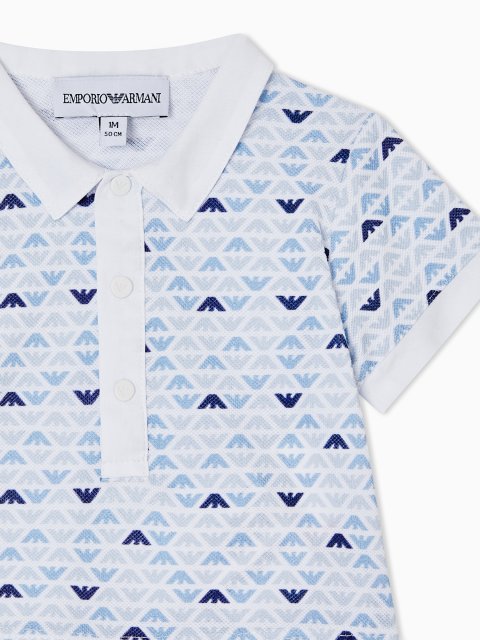 Блакитні футболка та шорти Emporio Armani з бавовни: фото 2 - Invogue