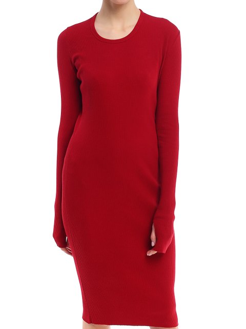 Красное платье HELMUT LANG: фото 5 - Invogue