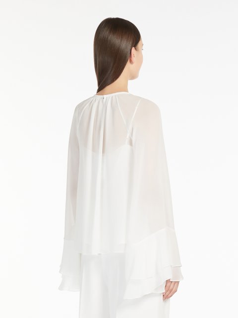 Біла блуза Max Mara з жоржету: фото 3 - Invogue