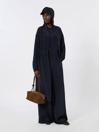 Темно-сині брюки Max Mara з шовку: фото 1 - Invogue