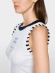 Белый топ Marc Cain из хлопка с принтом: фото 4 - Invogue