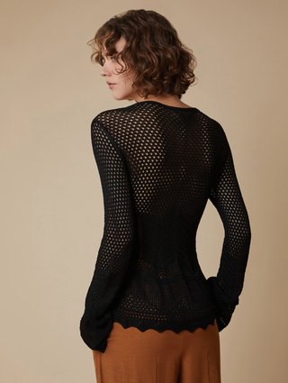 Чорний светр PennyBlack з в'язаним візерунком: фото 3 - Invogue