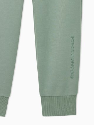 Зелёные брюки Emporio Armani из полиэстера и модала: фото 1 - Invogue