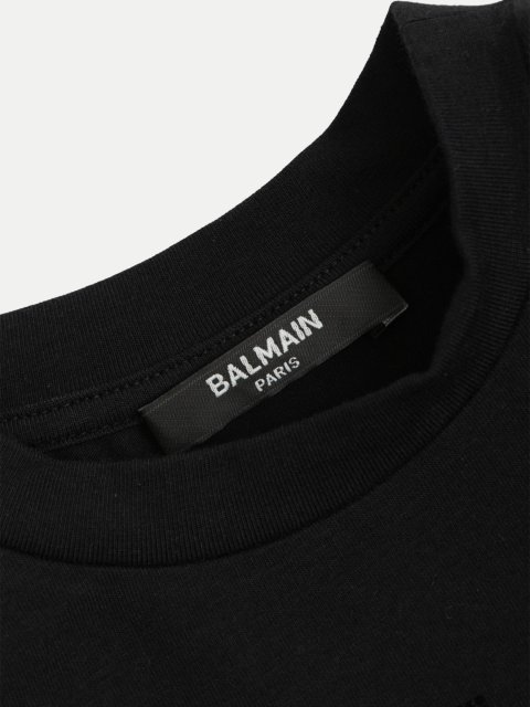 Чорна футболка BALMAIN KIDS з бавовни: фото 2 - Invogue