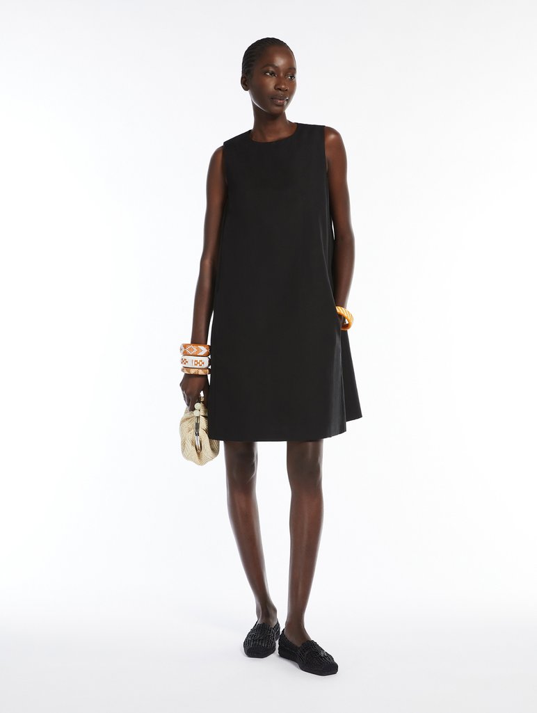 Чорна сукня Weekend Max Mara з бавовни та льону: фото 1 - Invogue