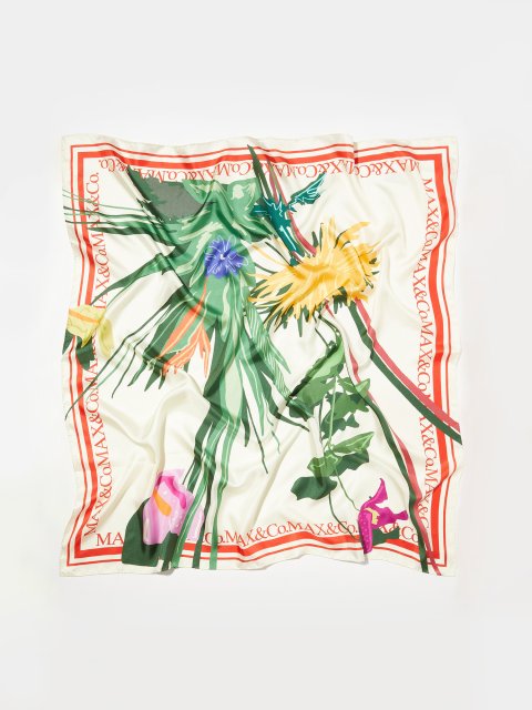 Платок с принтом Max&Co из шелковой саржи: фото - Invogue
