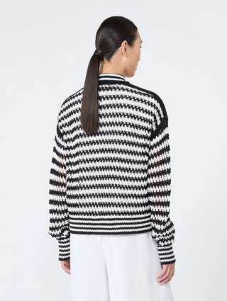 Біло-синій кардиган у смужку Max Mara з бавовни: фото 3 - Invogue