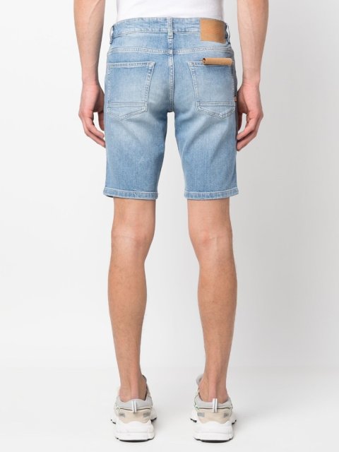 Бирюзовые шорты джинс BOSS: фото 2 - Invogue