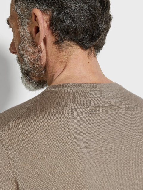 Бежевий светр ZEGNA з кашеміру та шовку: фото 4 - Invogue