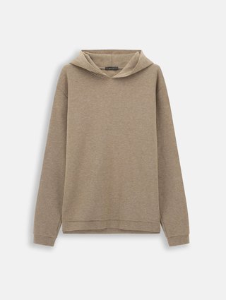 Темно-бежевое худи BOGGI Milano из хлопка и вискозы: фото - Invogue