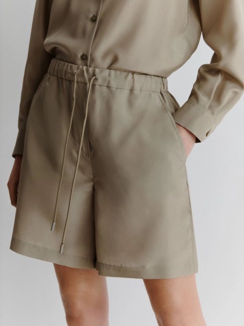 Зелені бермуди Marella з чистого шовку: фото 1 - Invogue