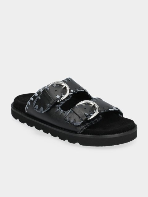 Чёрные шльопанцы WEEKEND MAX MARA: фото 1 - Invogue