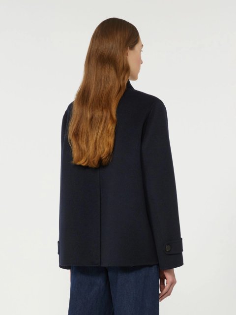 Темно-синє пальто WEEKEND MAX MARA з суміші вовни: фото 3 - Invogue