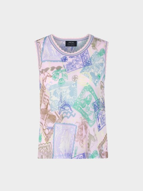Безрукавный трикотажный топ Marc Cain с принтом: фото - Invogue