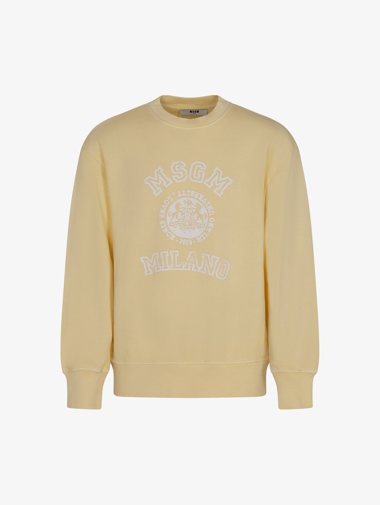 Жёлтая кофта MSGM из хлопка: фото - Invogue