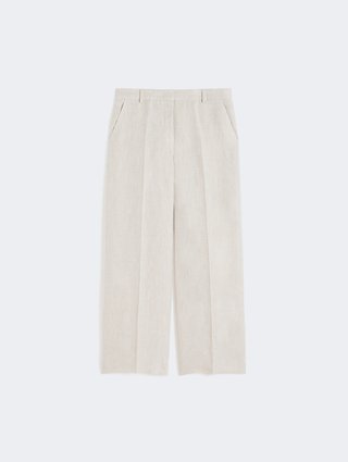 Кремові брюки зі стрілками Weekend Max Mara з льону: фото - Invogue