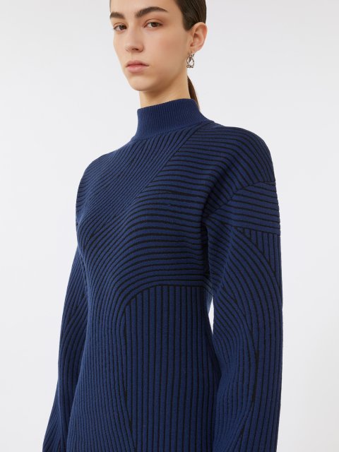 Темно-синя сукня SPORTMAX з вовни: фото 4 - Invogue