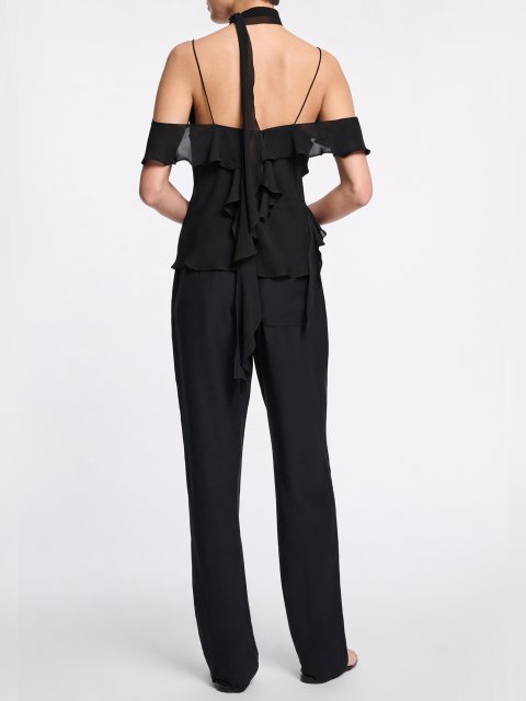 Черный топ Dorothee Schumacher шелковый: фото 3 - Invogue