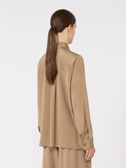 Світло-коричнева сорочка MAX MARA з еластичного шовку: фото 3 - Invogue