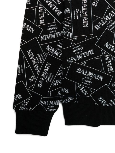 Чорна кофта, штани BALMAIN KIDS з бавовни: фото 3 - Invogue