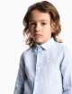 Лляна сорочка Emporio Armani Kids блакитна: фото 2 - Invogue