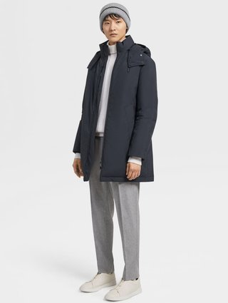 Темно-синя куртка ZEGNA зі знімним капюшоном: фото 4 - Invogue