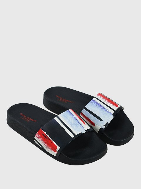 Синие шлепанцы DOLCE&GABBANA KIDS: фото 1 - Invogue