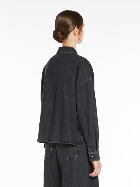 Чорна сорочка WEEKEND MAX MARA з деніму: фото 3 - Invogue
