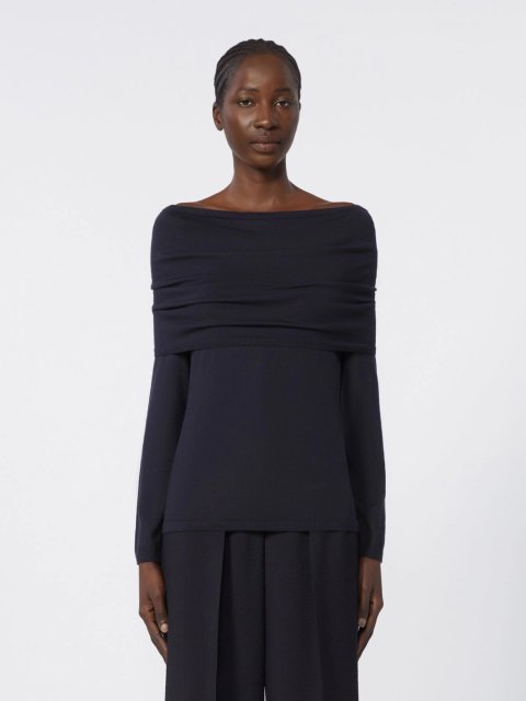 Темно-синий свитер MAX MARA из кашемировой пряжи: фото 2 - Invogue