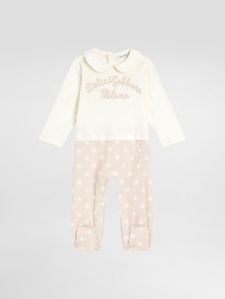 Разноцветный комбинезон, шапочка, слюнявчик DOLCE&GABBANA KIDS из хлопка: фото 1 - Invogue