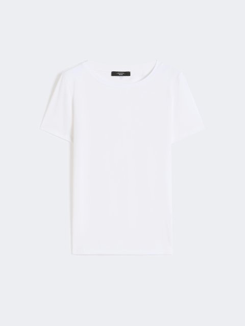 Біла футболка Weekend Max Mara з бавовни та еластану: фото - Invogue