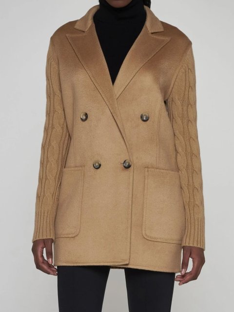 Кремовое пальто MAX MARA из шерсти и кашемира: фото 1 - Invogue