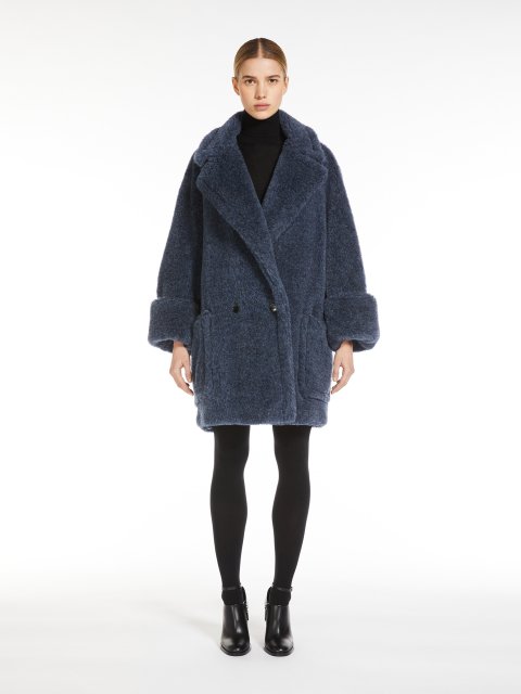 Блакитне пальто Max Mara Teddy Bear: фото 1 - Invogue