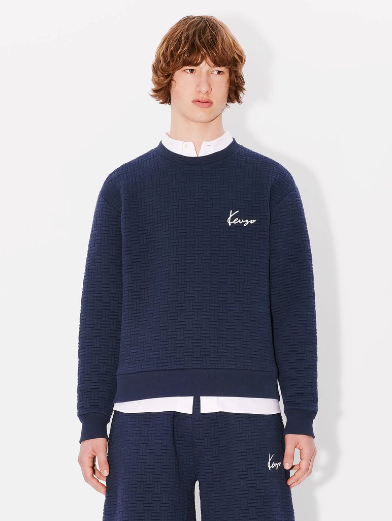 Синий свитшот Kenzo рельефный: фото 1 - Invogue