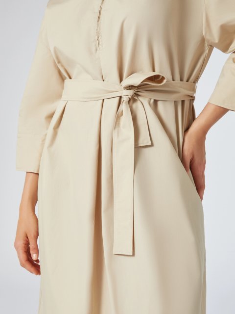 Бежева сукня Marina Rinaldi з бавовняного попліну: фото 4 - Invogue