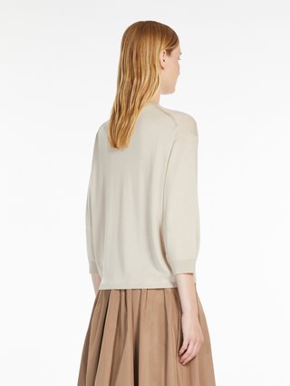 Ванильный свитер Max Mara легкий: фото 3 - Invogue
