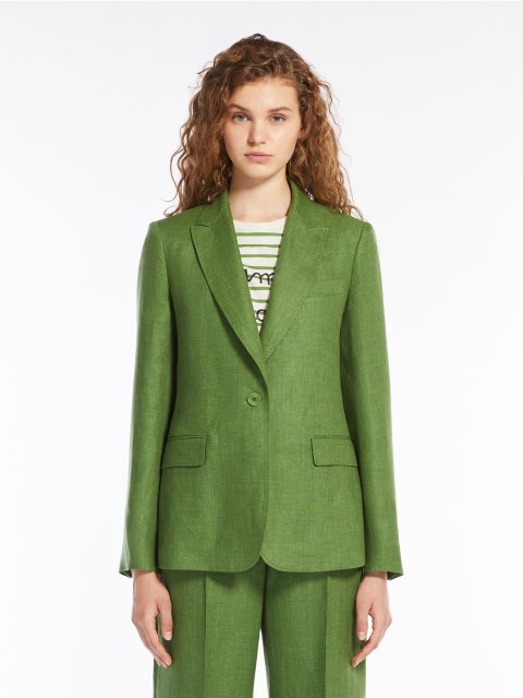 Зелений жакет Weekend Max Mara з льону: фото 4 - Invogue